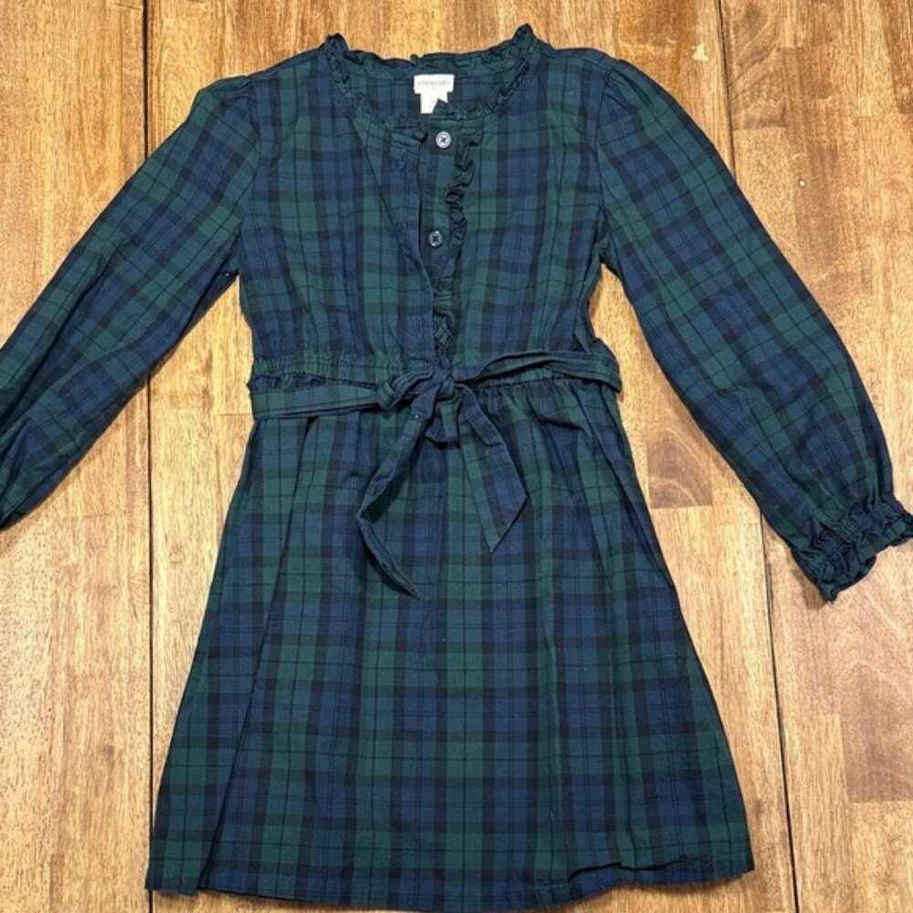 Crewcuts Green and Blue Plaid Kids Dress